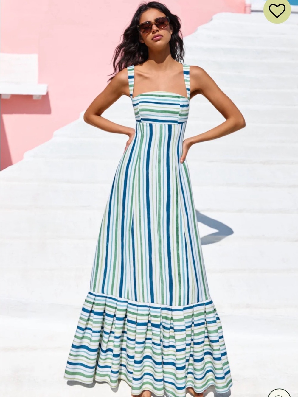 Margaret Striped Tie Back Gown